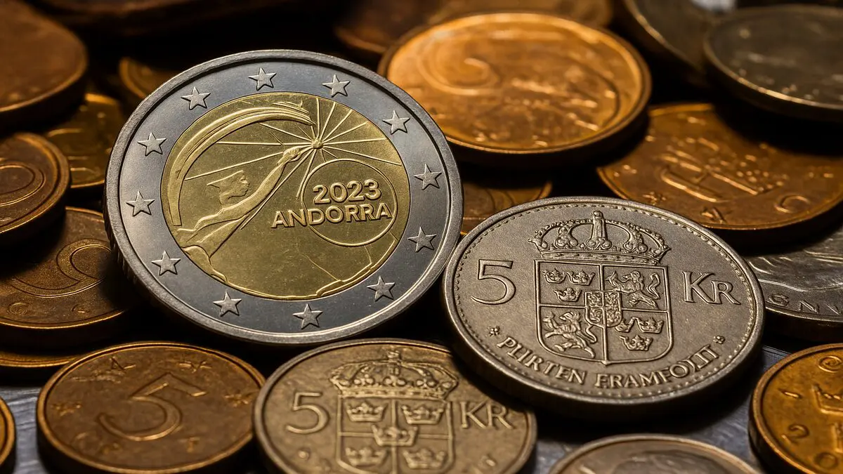 Photo d’une pièce de 2 € émise en Andorre, non distribuée officiellement