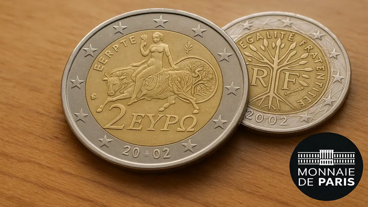 Pièce de 2 euros rare avec une erreur visible à l’œil nu