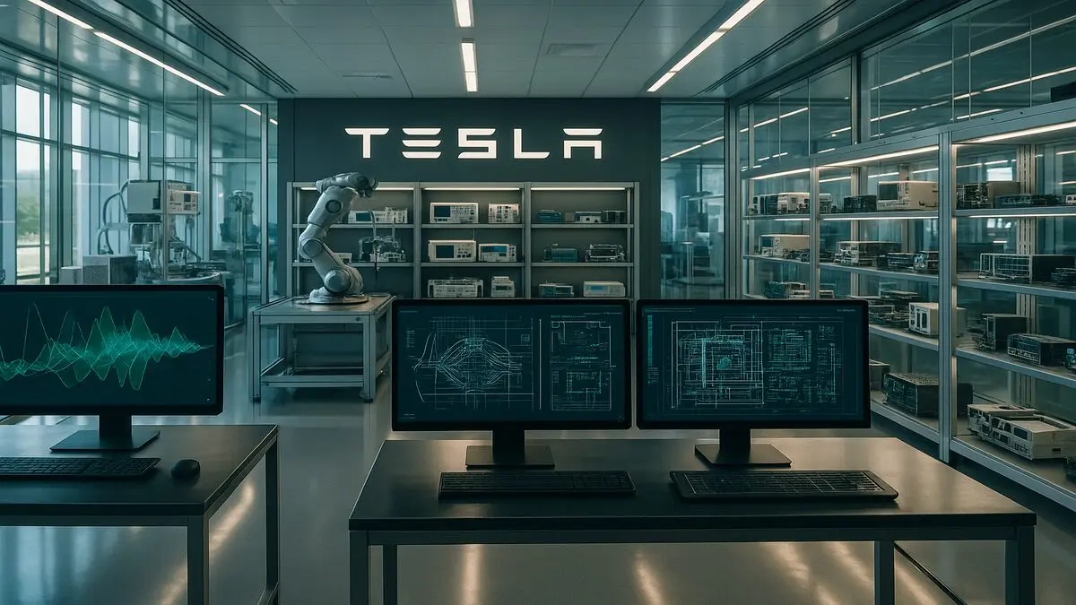Illustration d’un candidat passant un test de recrutement chez Tesla