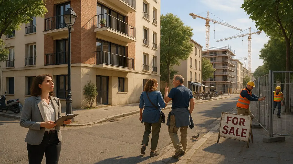 Une chaleur qui monte du sol dans un quartier urbain